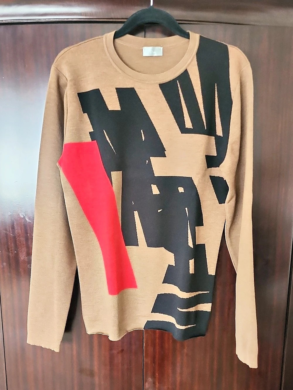 Dior Wool Abstract Crew Neck Size Large
